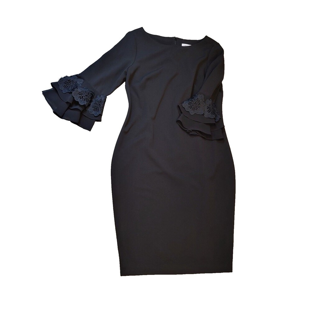 CALVIN KLEIN womens dress size 12 black cocktail wedding funeral church formal